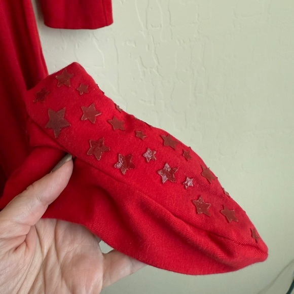 PajamaGram Footie Pajama Women Small Red Cotton Drop Seat One Piece Onesie - Picture 4 of 10